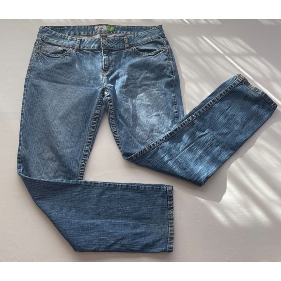 Aeropostale Bayla Skinny Blue Denim Jeans Size 13/14 Regular Zip Button Closure - Picture 1 of 7